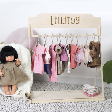 Plywood display for doll clothes for LILLITOY